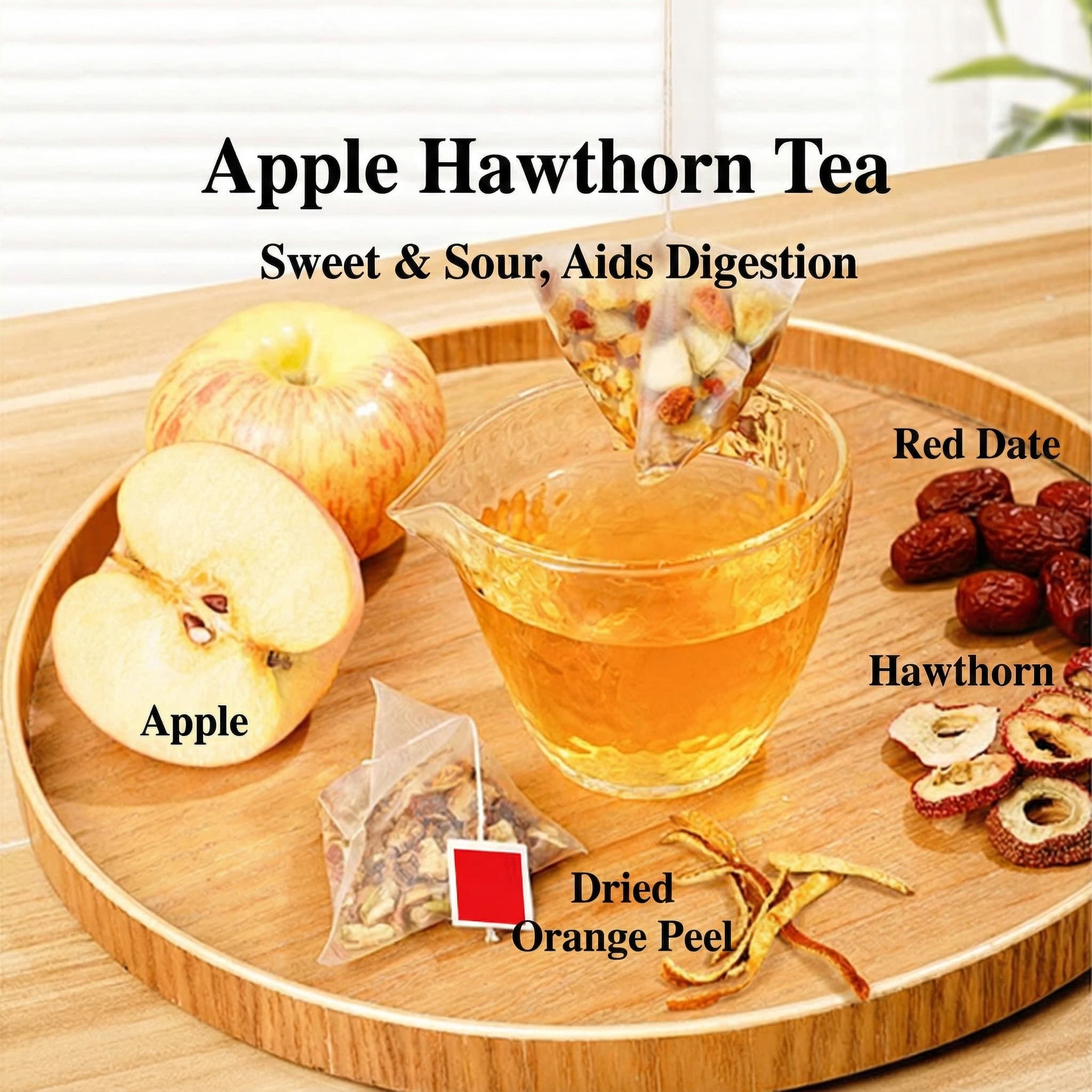 VibeTCM Apple & Hawthorn Herbal Tea (Digestion Support & Bloating Relief)